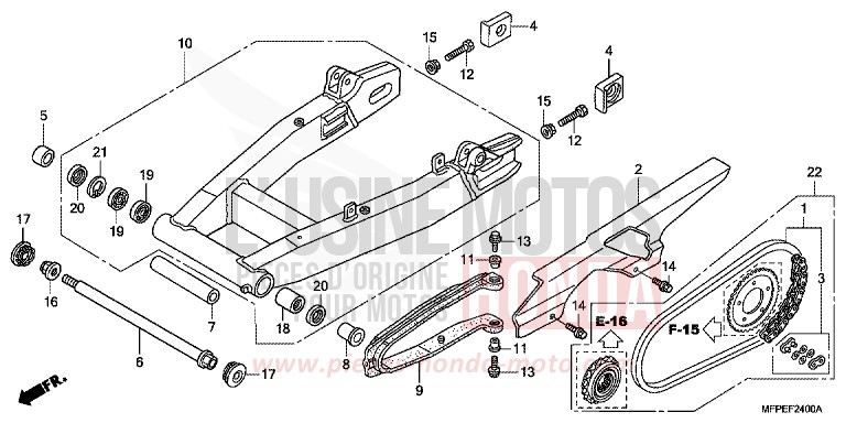 SWINGARM/CHAIN CASE for CB1300 Super Bold'or ABS GRAPHITE BLACK (NHB01EB) from 2010